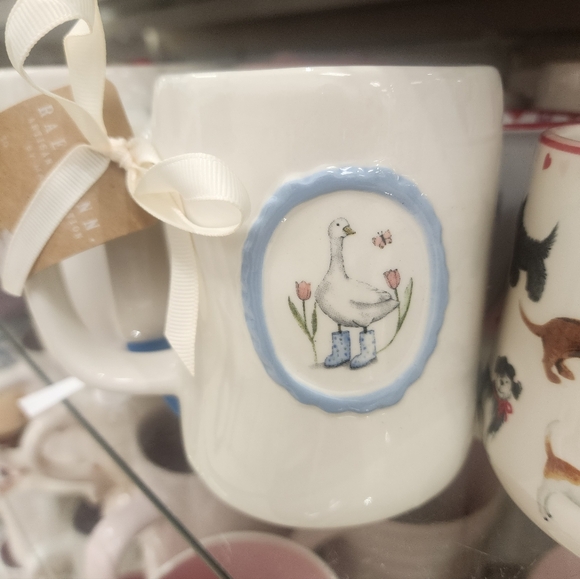 Rae Dunn White Goose Mug "APRIL SHOWERS BRING MAY FLOWERS" - Picture 1 of 2